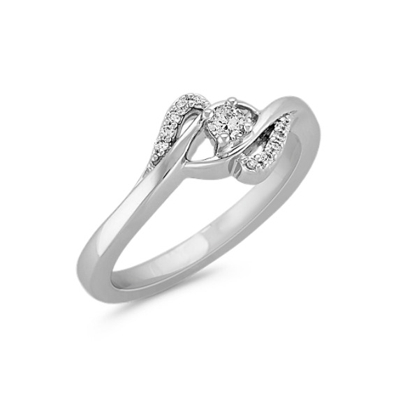 Swooping Round Diamond Ring in Sterling Silver | Shane Co.