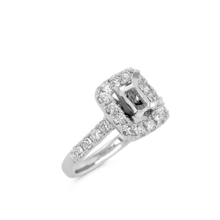 Sydney Emerald Halo Natural Diamond Engagement Ring