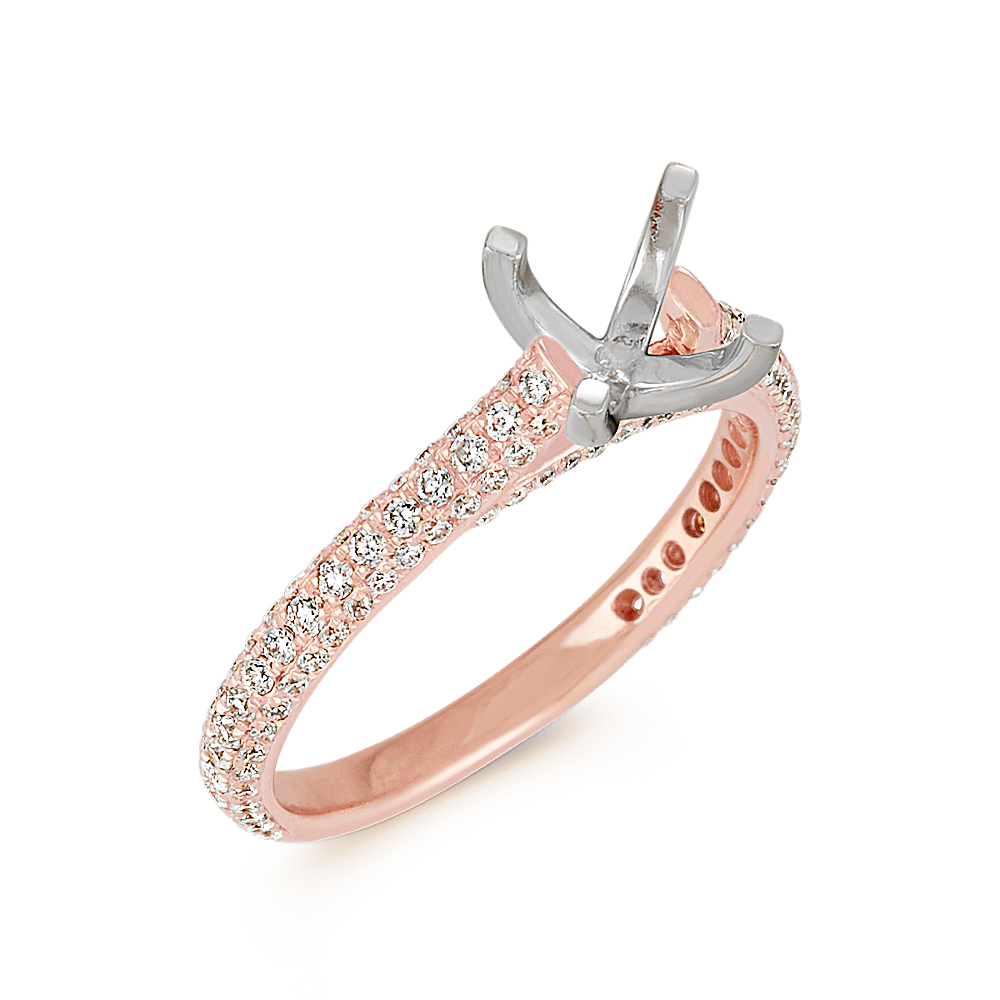 Tango Diamond Cathedral Engagement Ring in 14K Rose Gold | Shane Co.