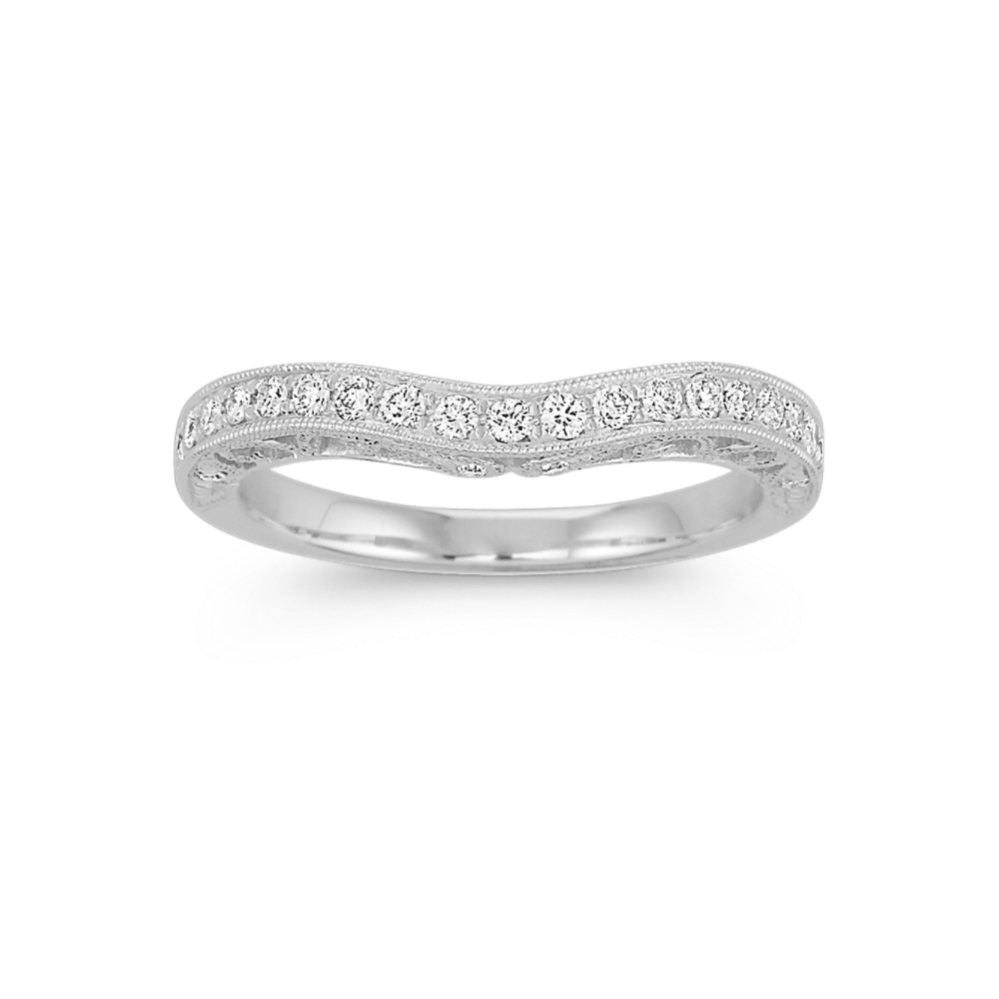 Teatro Diamond Pave Contour Band in Platinum