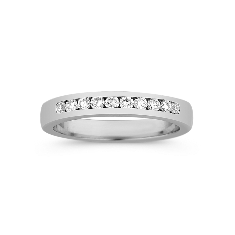 Ten Stone Round Natural Diamond Wedding Band
