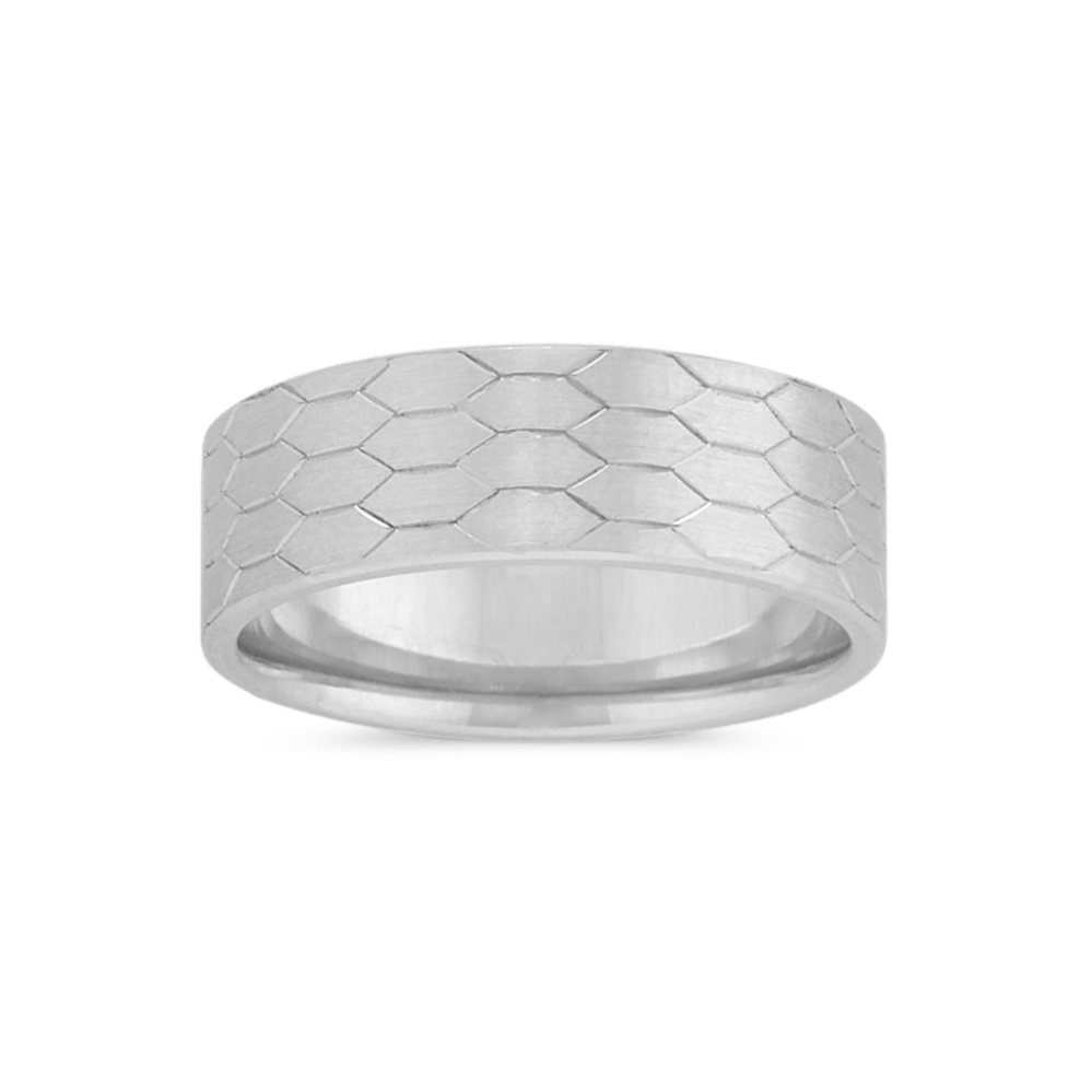 Tessellation Engraved Mens Band (7mm)