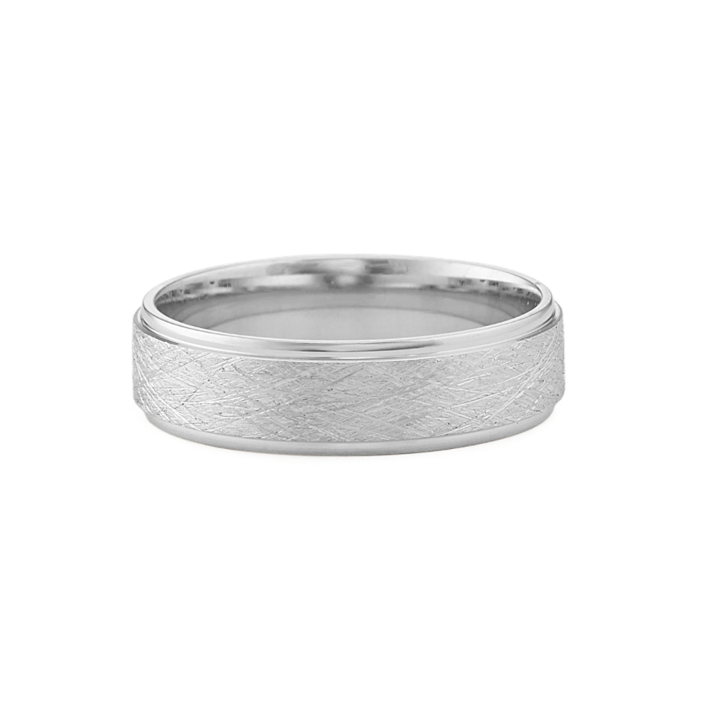 Textured 14k White Gold Ring (6mm)