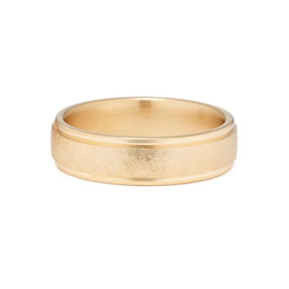 14K Yellow Gold Polished and Textured Stretch Ring by Versil