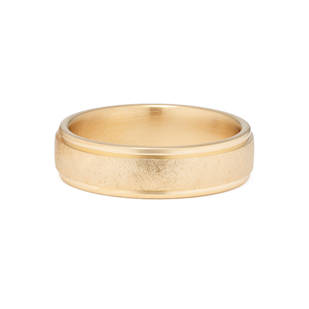 Textured 14K Yellow Gold Band (6.5mm)