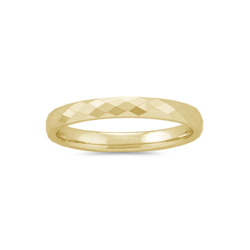 Peri Textured Stackable Ring in 14k Yellow Gold