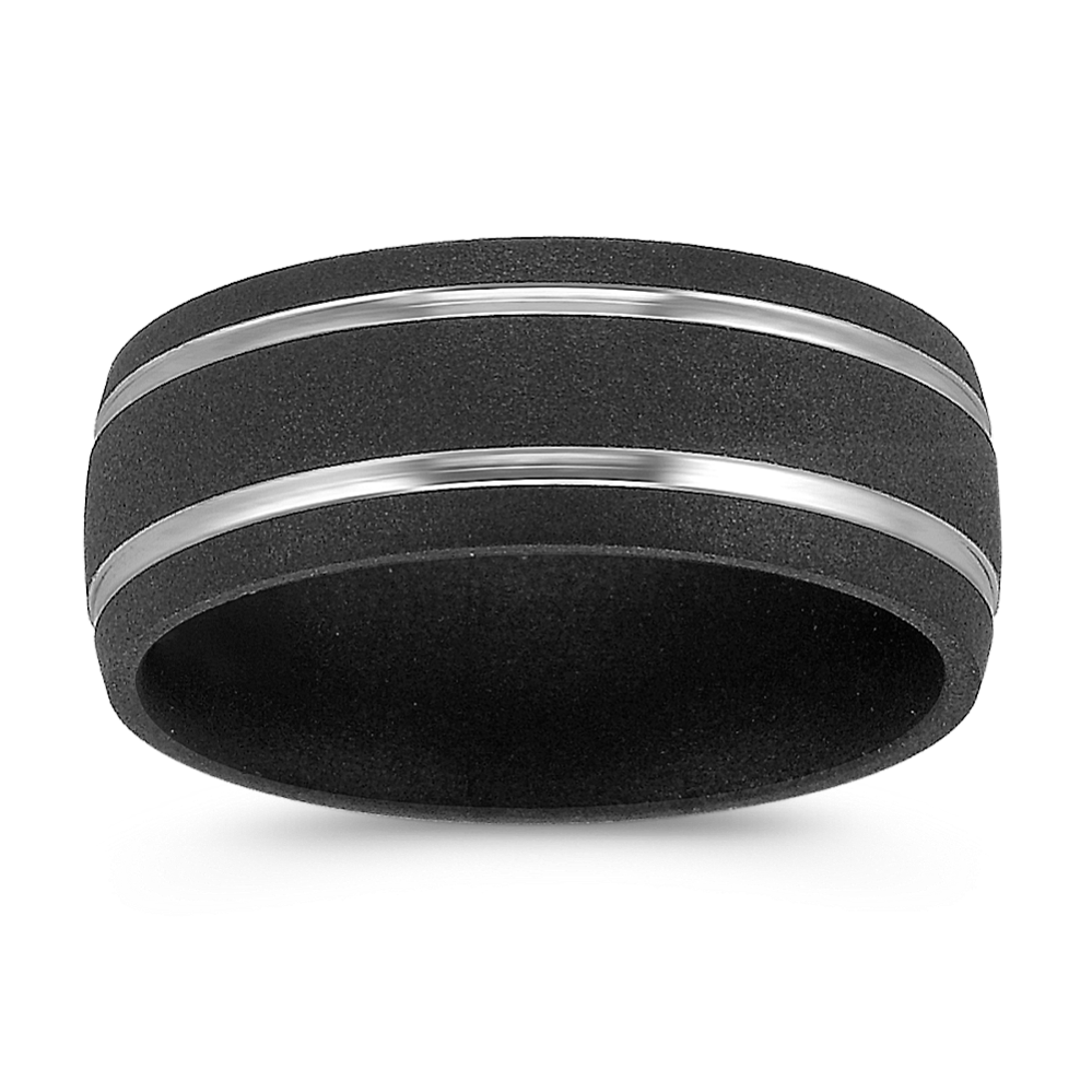 Textured Titanium Comfort Fit Ring (8mm)