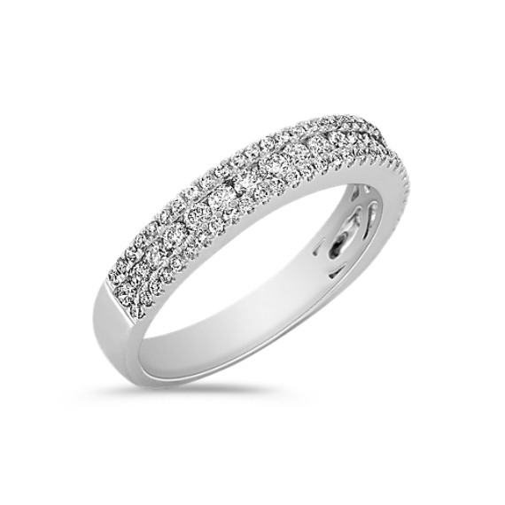 Three Row Round Diamond Wedding Band | Shane Co.