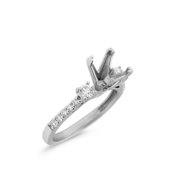 1/2 ct. Three Stone Natural Diamond Engagement Ring