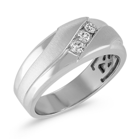 Three-Stone Diamond Mens Ring (8.5mm) | Shane Co.