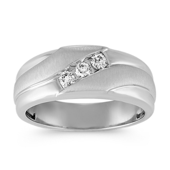 Three-Stone Diamond Mens Ring (8.5mm) | Shane Co.