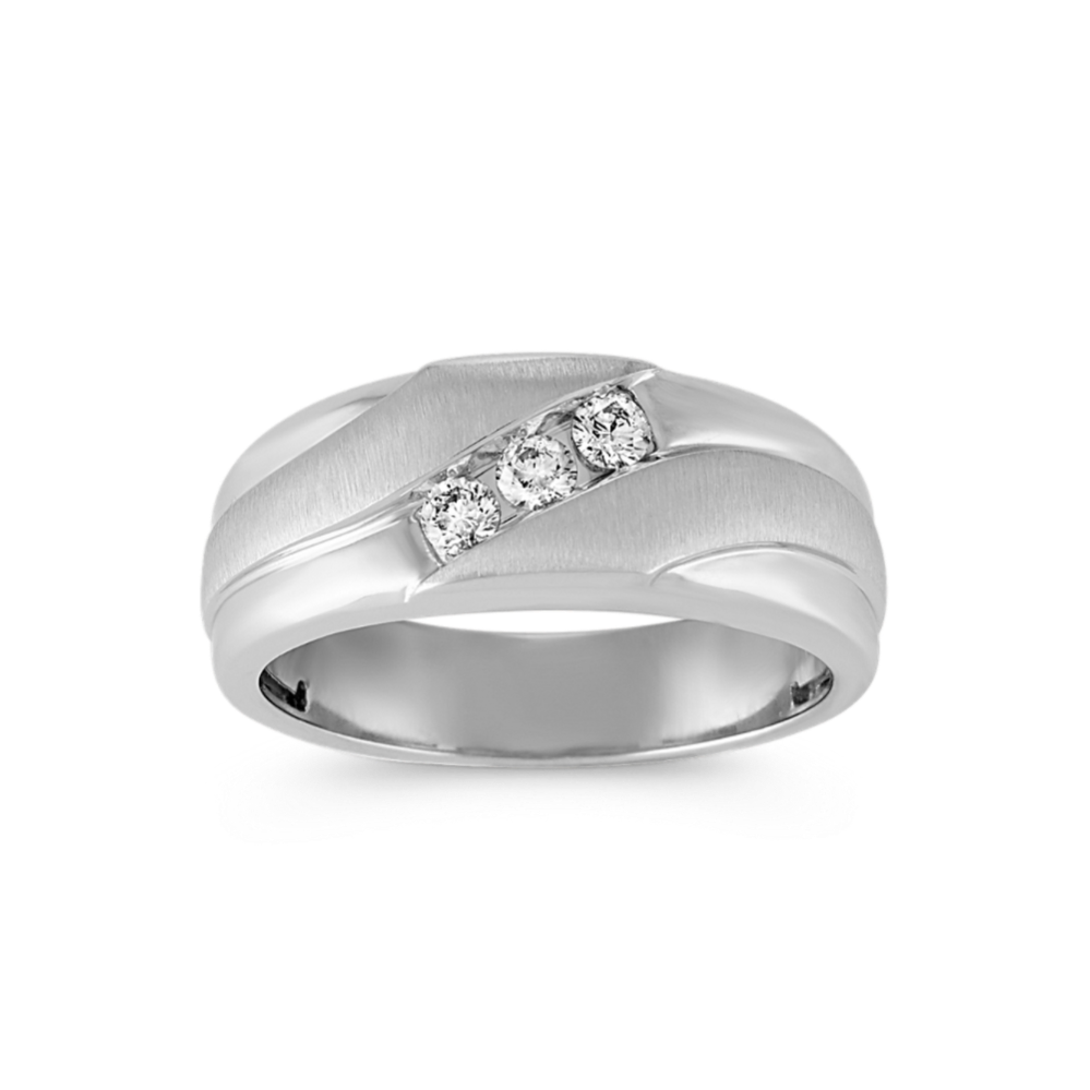 Three-Stone Diamond Mens Ring (8.5mm)