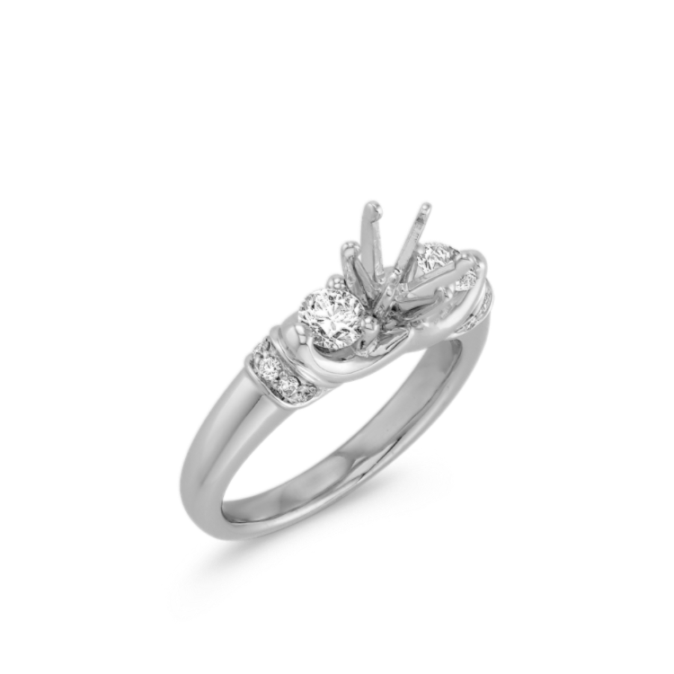 1/2 ct. Three Stone Natural Diamond Engagement Ring