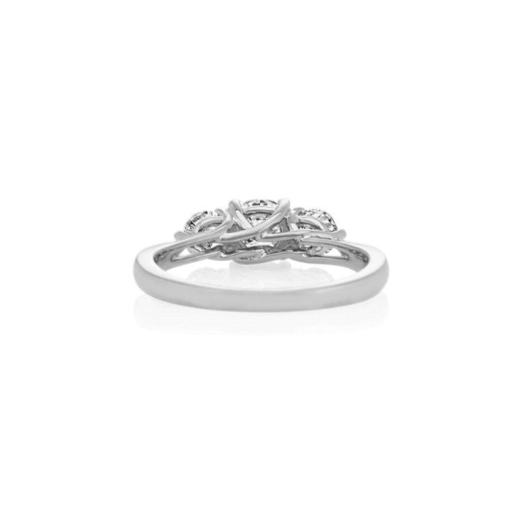 Joy Natural Diamond Three-Stone Ring in 14K White Gold