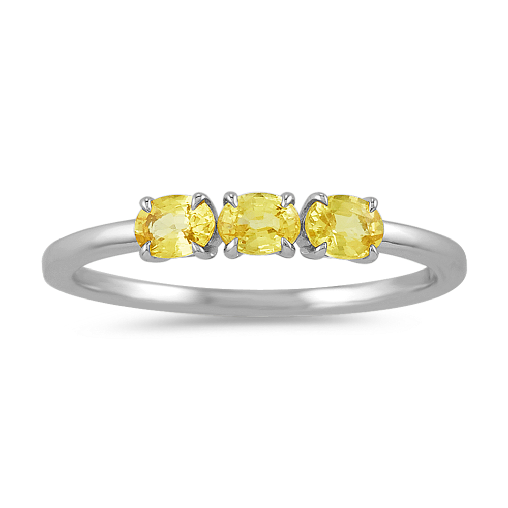 Three-Stone Oval Yellow Sapphire Ring