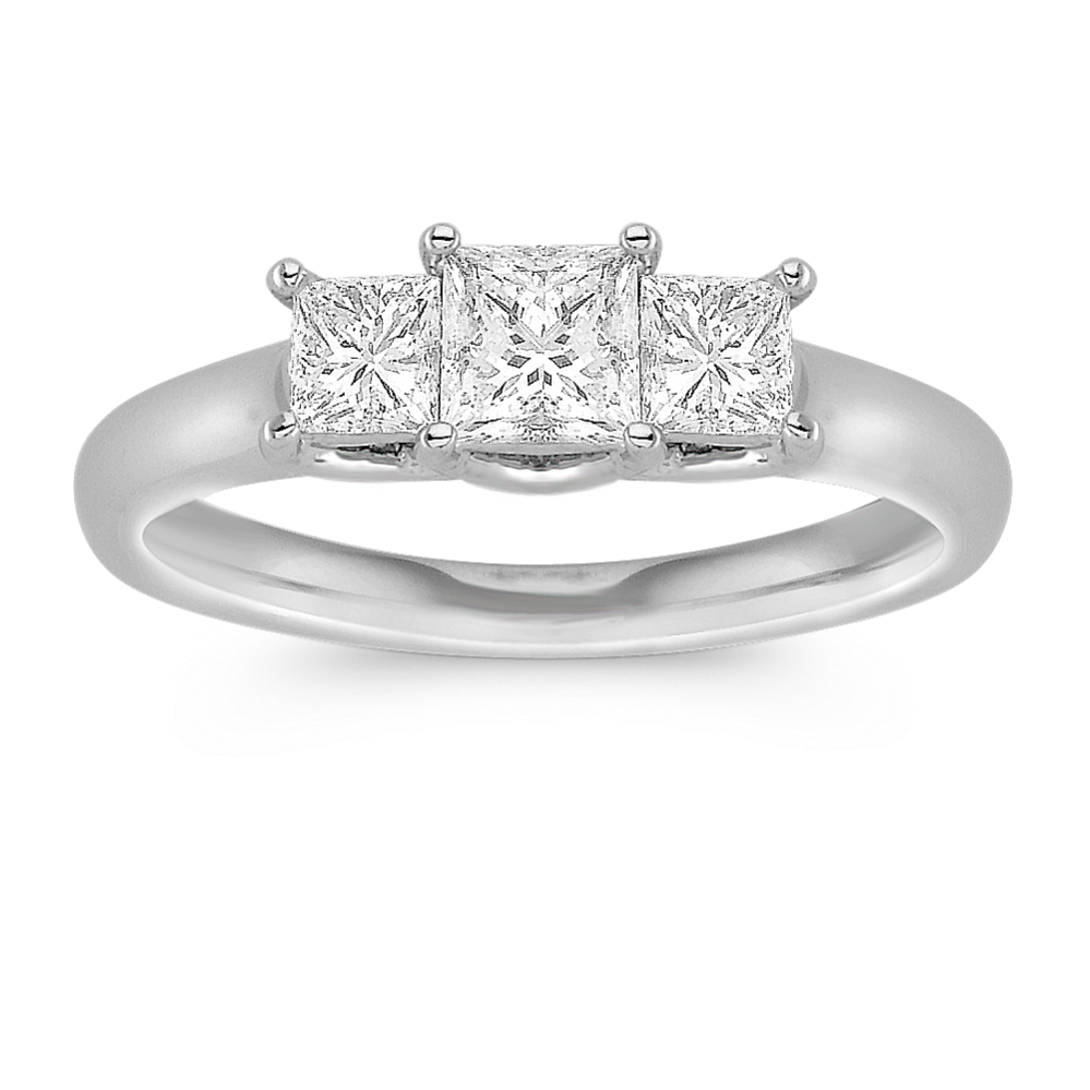 Three-Stone Princess Cut Diamond Ring
