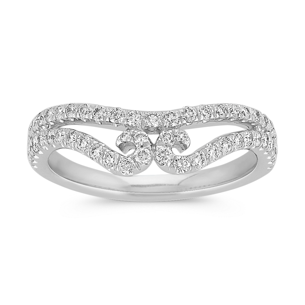 Tiara Round Diamond Contour Wedding Band
