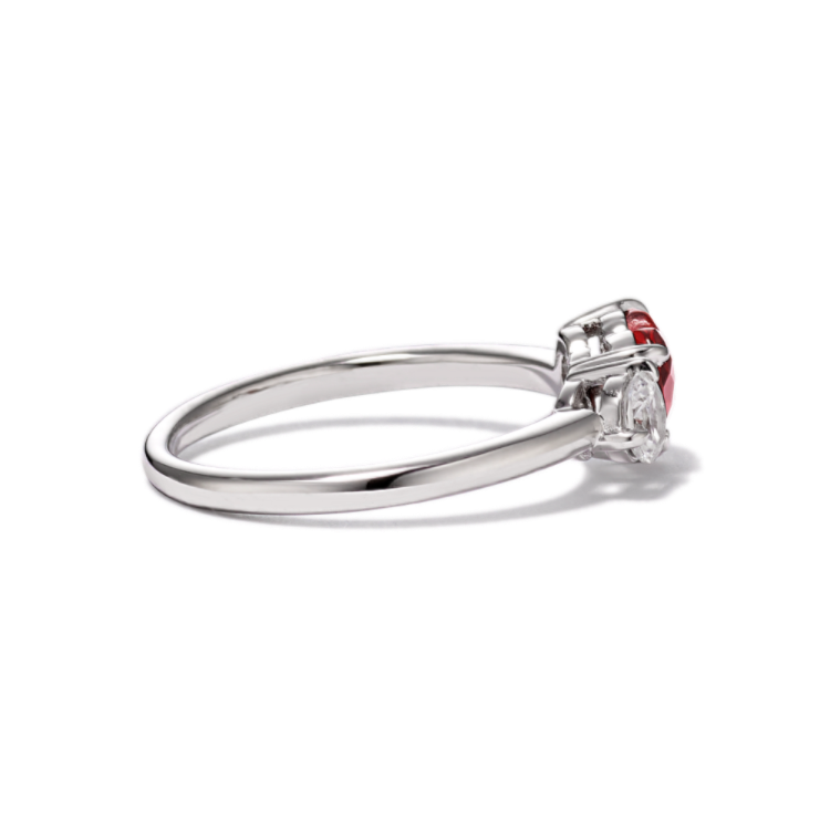 Toi et Moi Natural Garnet and Natural White Sapphire Ring in Sterling Silver