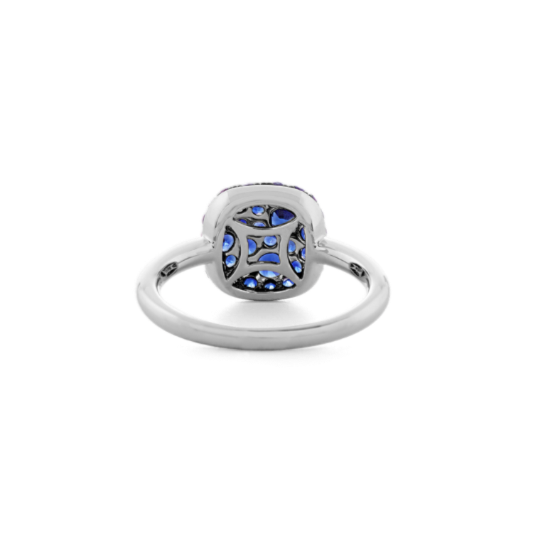 Traditional Blue Natural Sapphire Cluster Ring