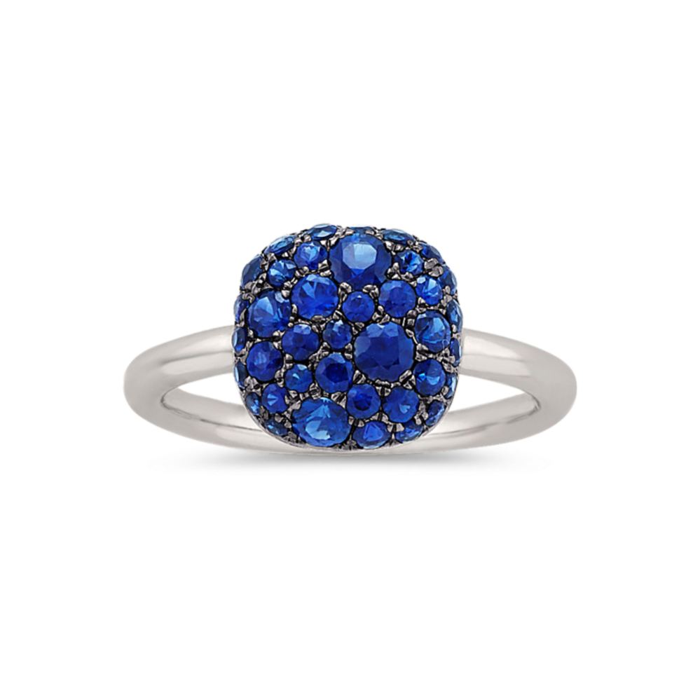 Traditional Blue Sapphire Cluster Ring