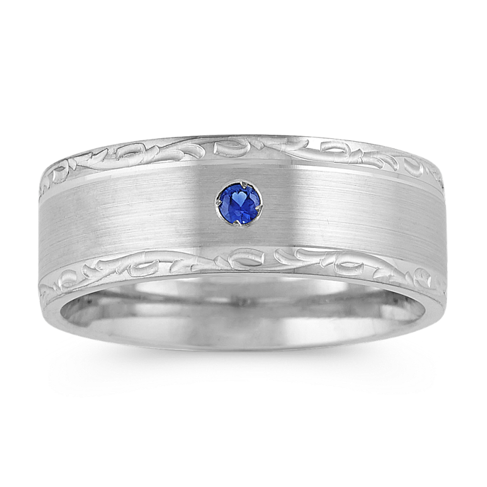 Traditional Blue Sapphire Mens Band (8mm)