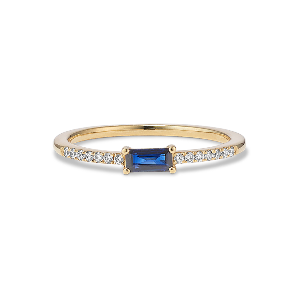 Sapphire and diamond stackable on sale ring