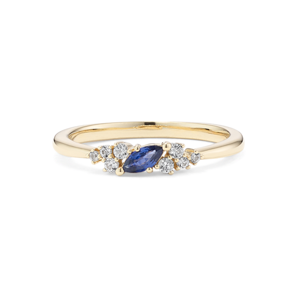 Kayla Blue & White Sapphire Ring
