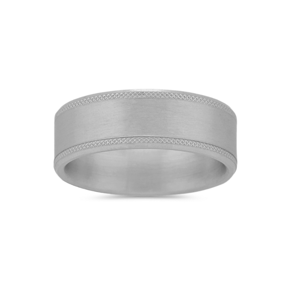 Traditional Engraved Mens Band in Platinum (8mm)