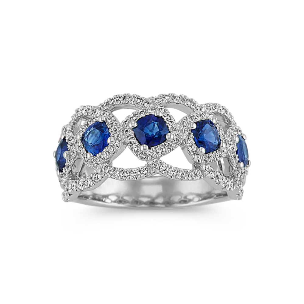 1 5/8 ct. t.g.w. Diamond and Sapphire Ring