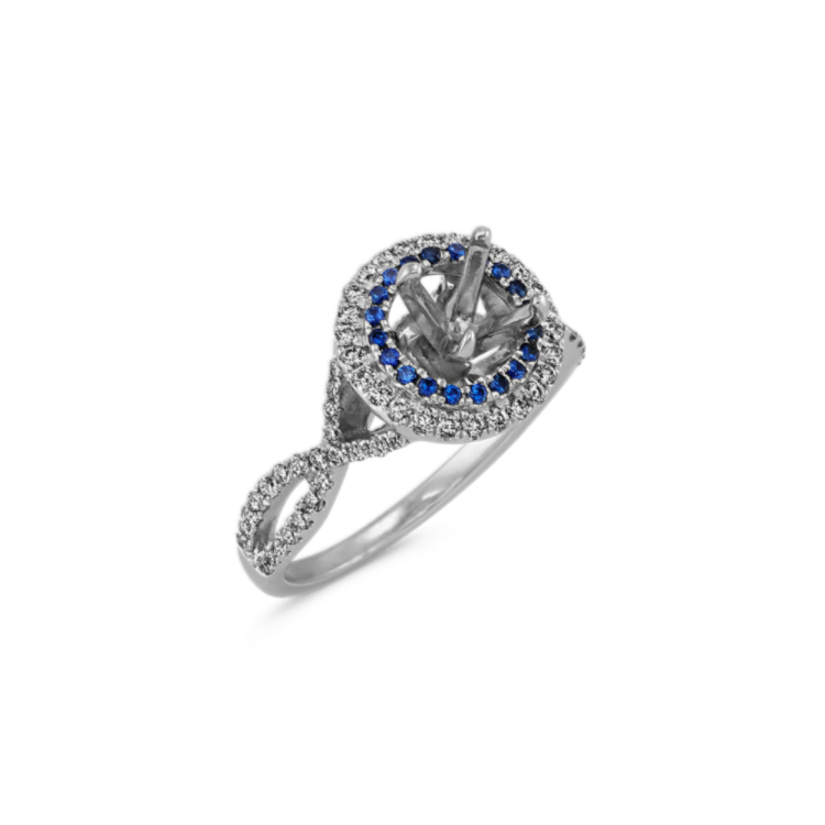 5.98 mm Kentucky Blue Natural Sapphire Engagement Ring in White Gold