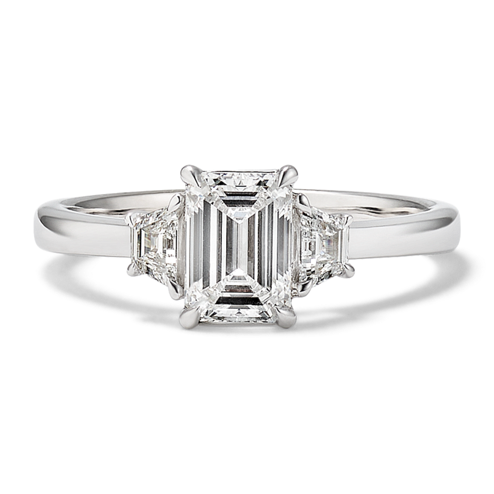 Trapezoid & EC 1 1/4ct Lab-Grown Diamond Ring