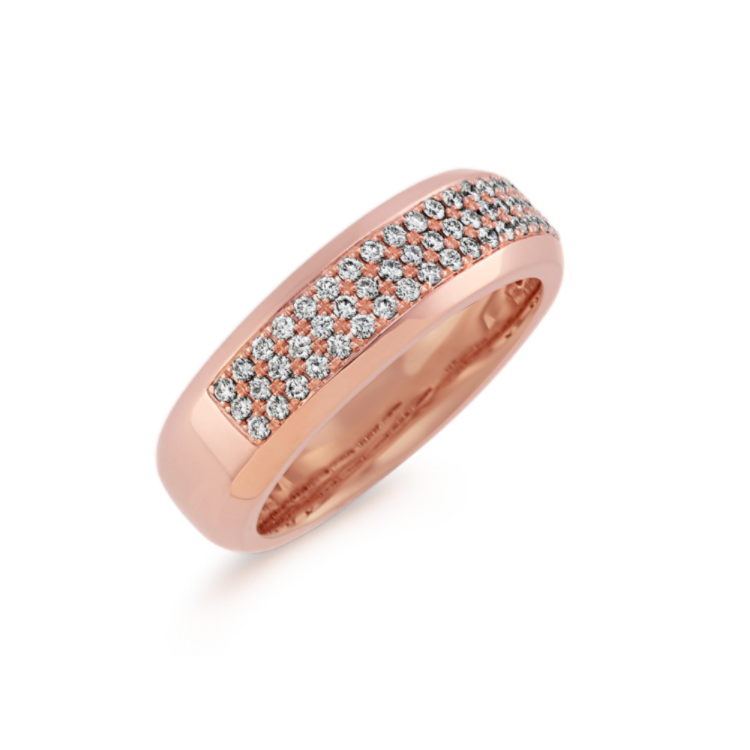 Montreux Triple Row Natural Diamond Ring in 14K Rose Gold (6.5mm)