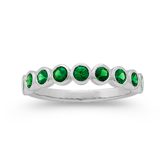 Tsavorite Green Garnet Ring in 14k White Gold