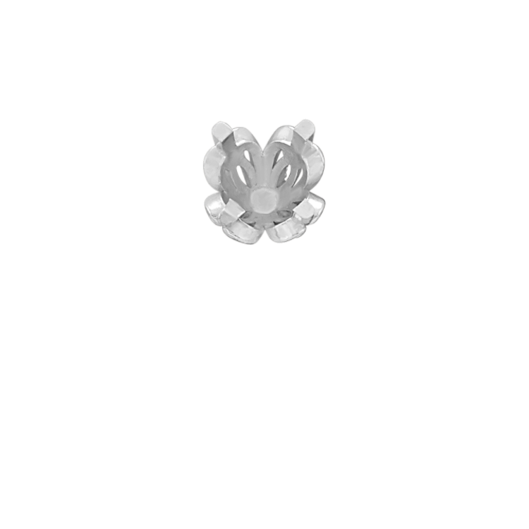 Tulip Natural Diamond Decorative Crown to Hold 6mm Round Gemstone