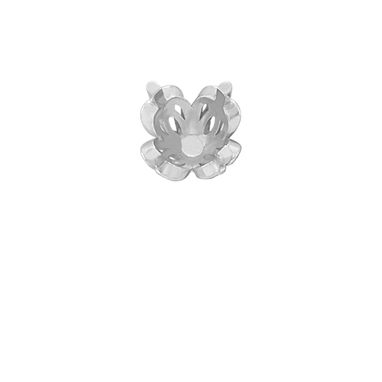 Tulip Natural Diamond Decorative Crown to Hold 6.5mm Round Gemstone