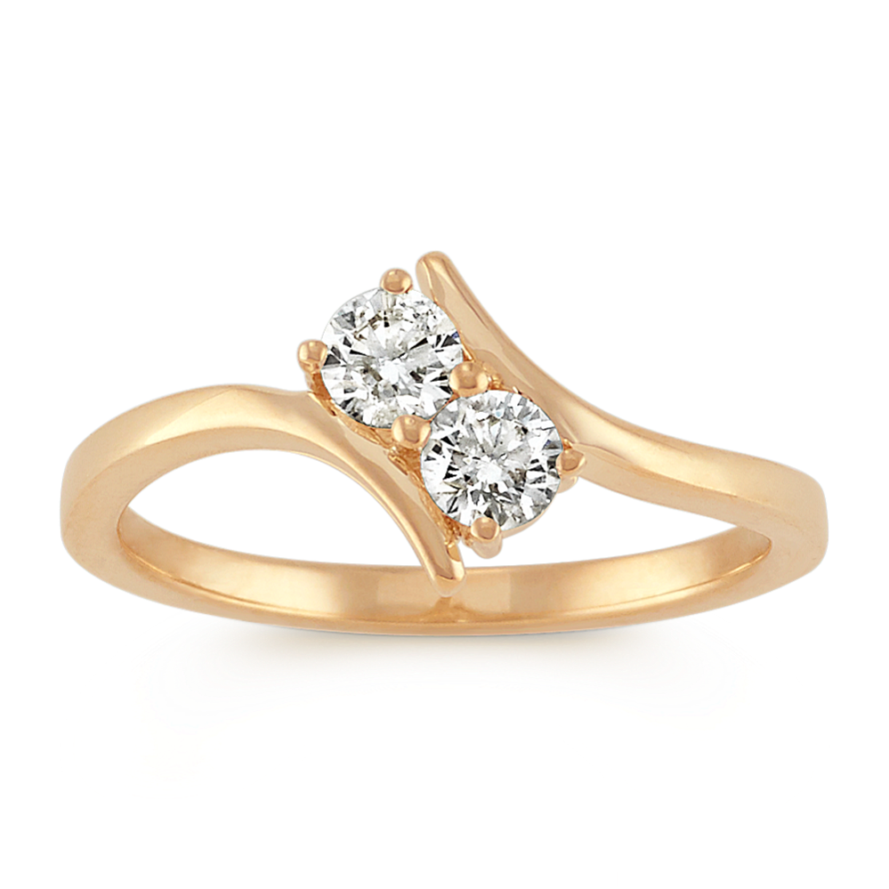 Two-Stone Diamond Ring in 14k Yellow Gold