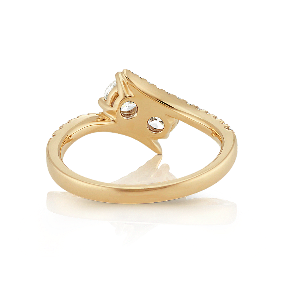 Two-Stone Round Diamond Swirl Ring 14k Yellow Gold | Shane Co.