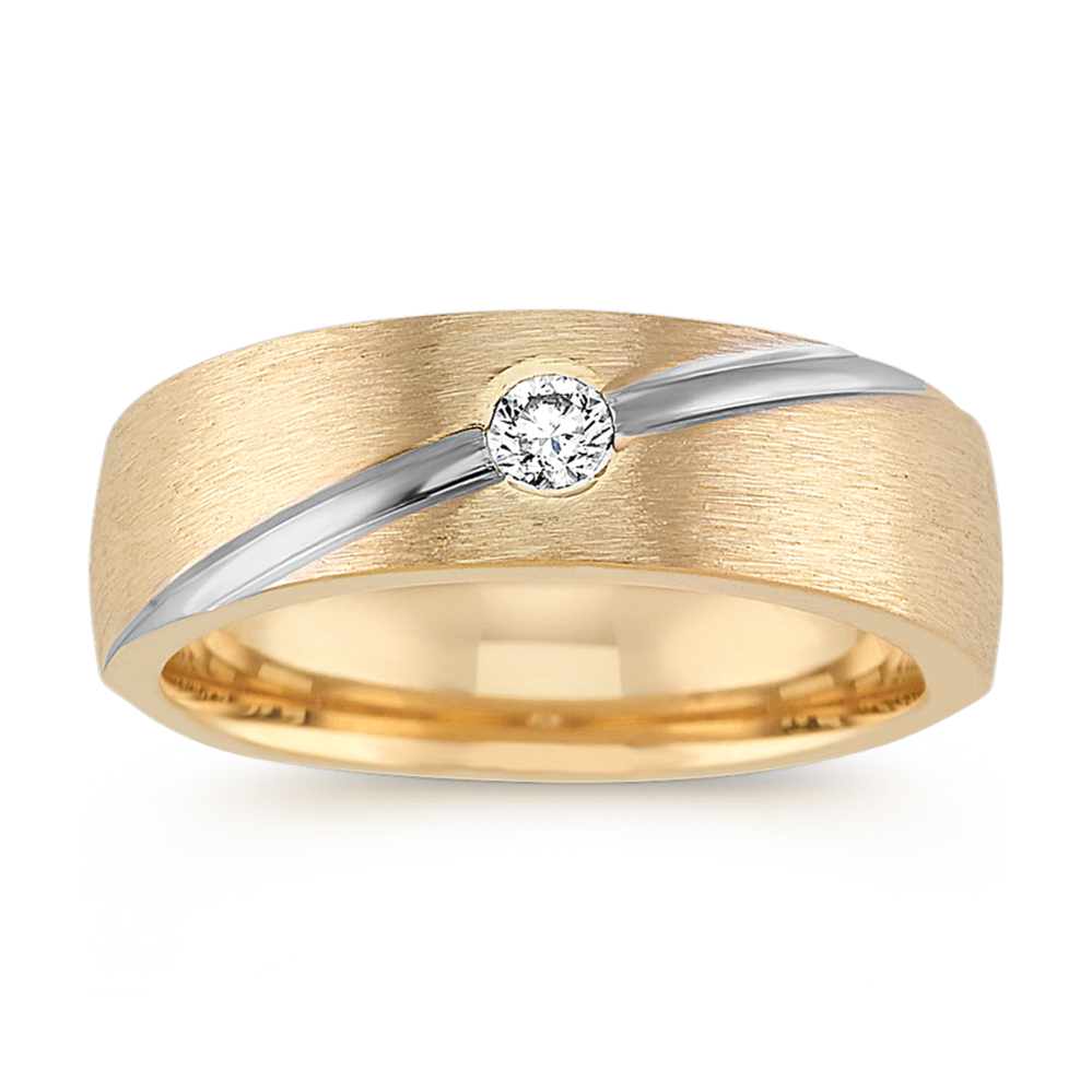 Two-Tone Bezel-Set Diamond Ring (7mm)