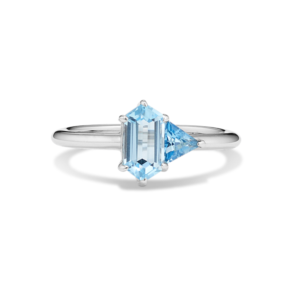 Neve Two-Tone Blue Topaz Ring
