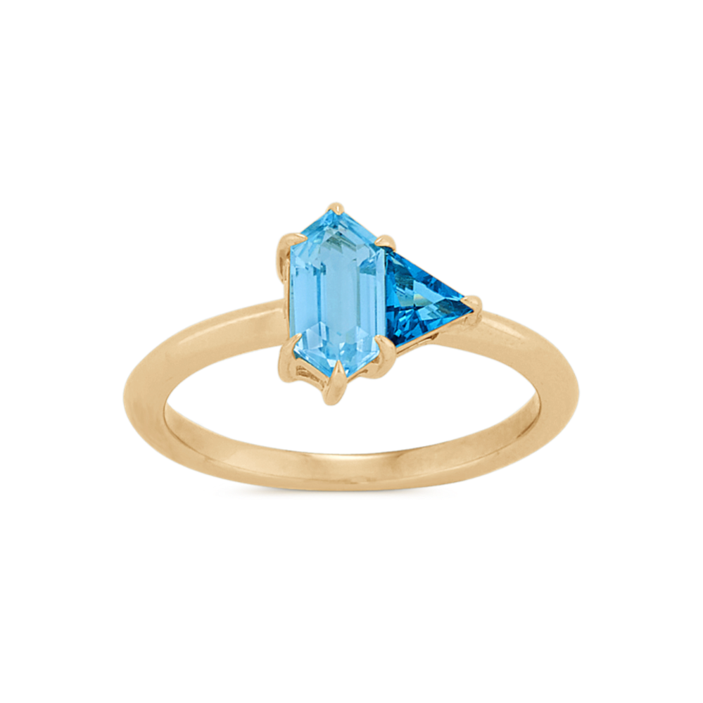 Two-Tone Topaz Ring in 14K Yellow Gold