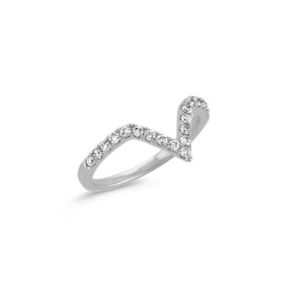 V Shaped Diamond Ring In 14K White Gold | Shane Co.