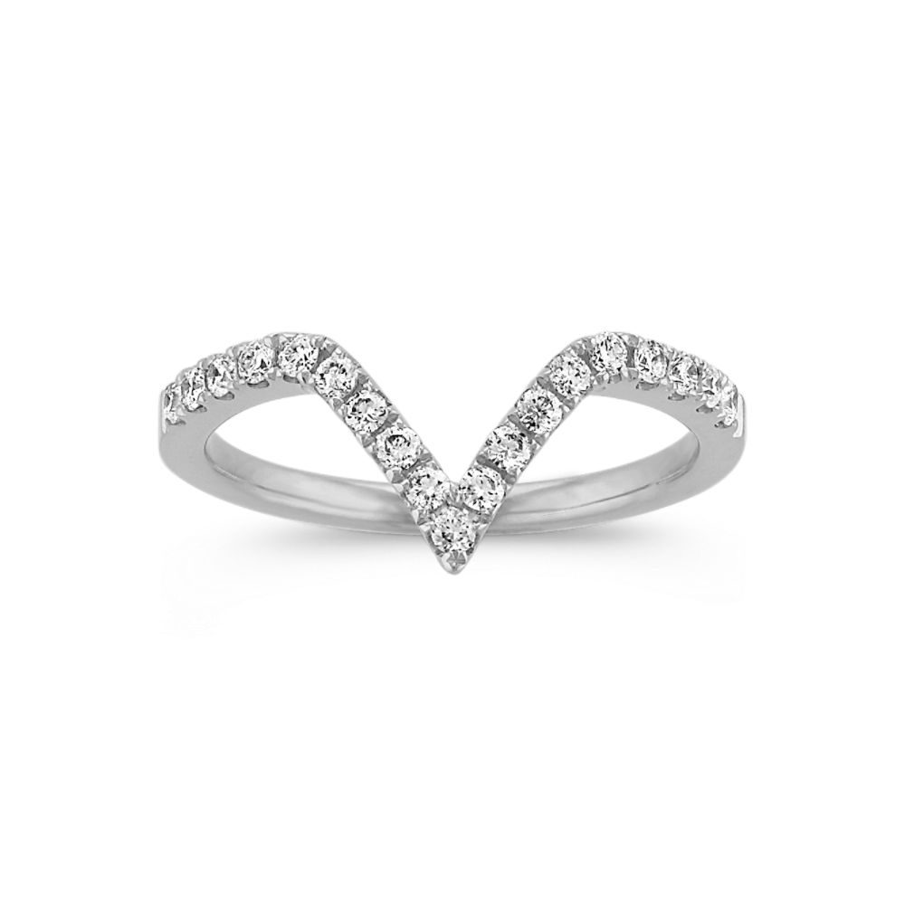 V Shaped Diamond Ring In 14K White Gold | Shane Co.