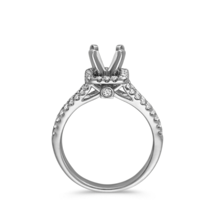 Veranda Halo Split Shank Natural Diamond Engagement Ring