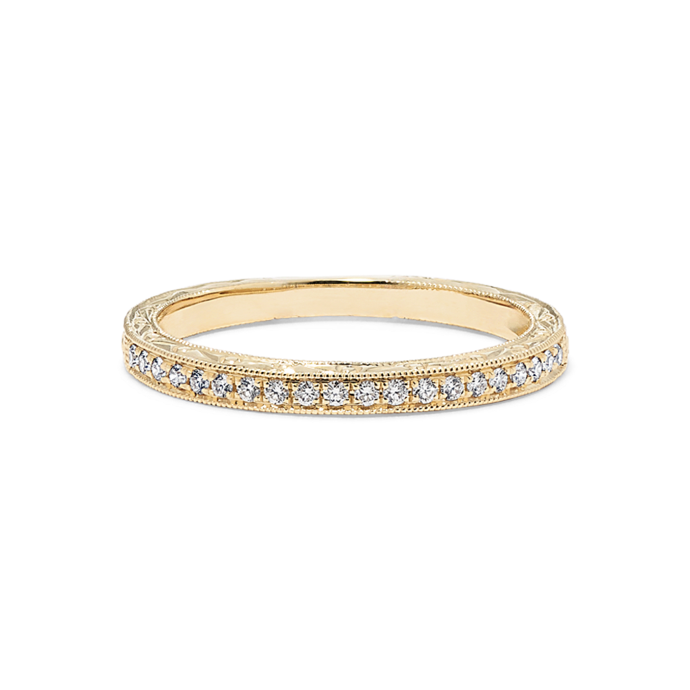 Verona Vintage Diamond Pave Set Wedding Band