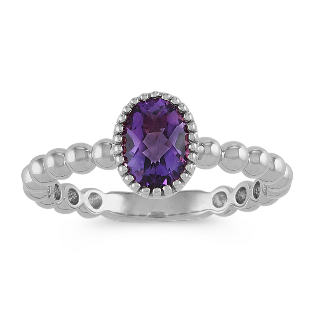 Vintage Amethyst Ring in 14k White Gold