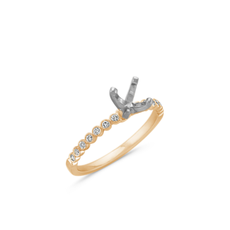 Meander Vintage Bezel-Set Natural Diamond Engagement Ring