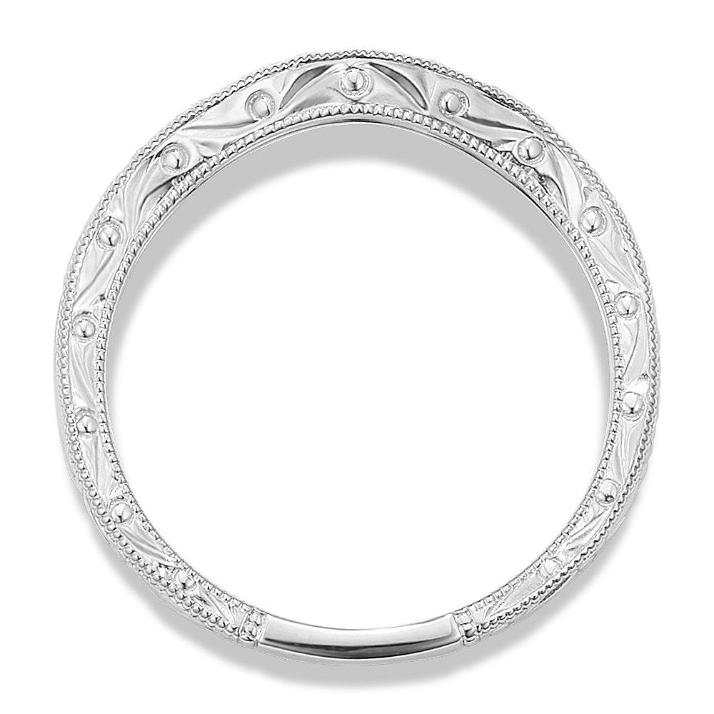 Vintage Contour Wedding Band in 14k White Gold Shane Co.