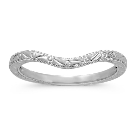 White gold contour deals wedding band