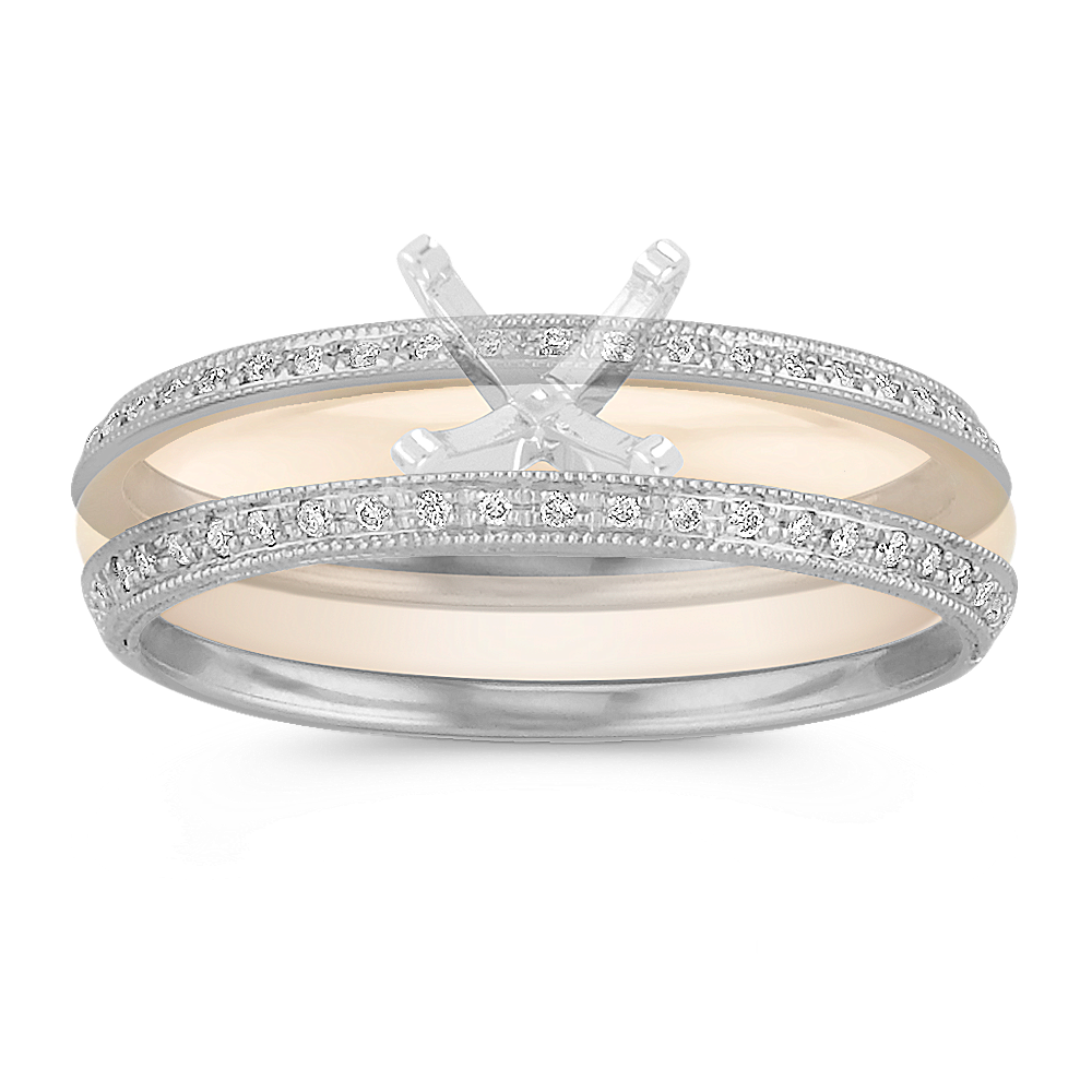 Vintage Diamond Double Wedding Bands