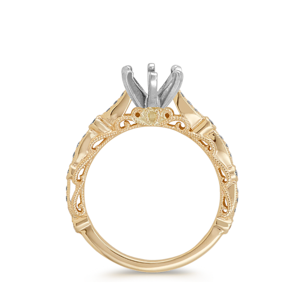 Vintage Diamond Engagement Ring 14k Yellow Gold Shane Co.